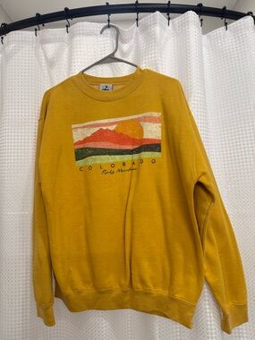 Colorado Graphic Crewneck Sweater - Mustard Yellow